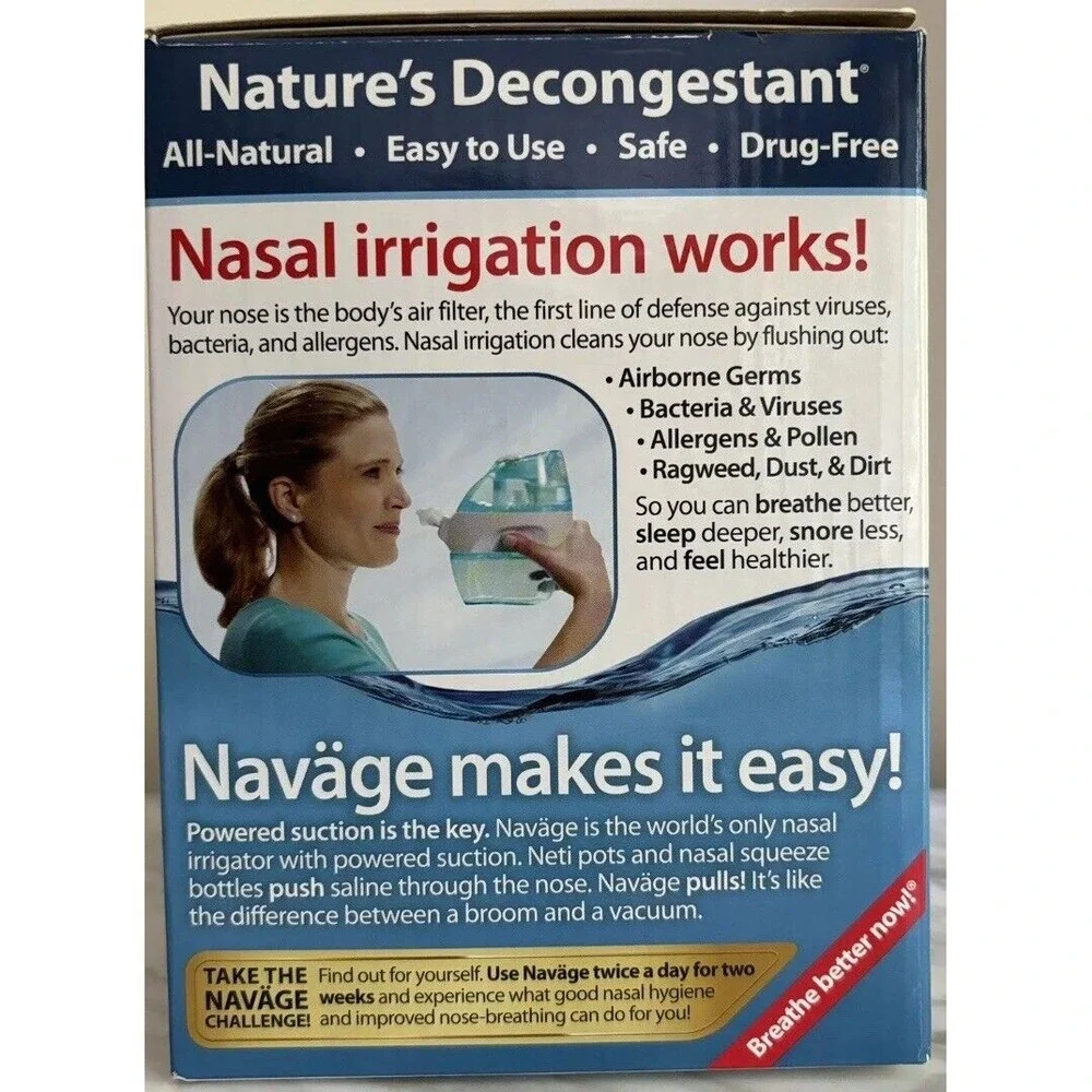 Navage NAVAGE Saline Nasal‎ Irrigation Starter Kit Nose SaltPods Travel.